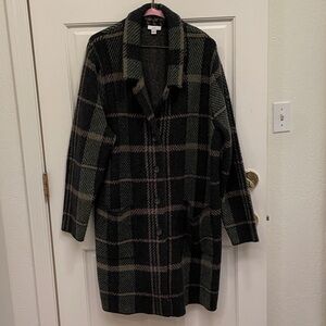 J. Jill Plaid Notch-collared Topper size L